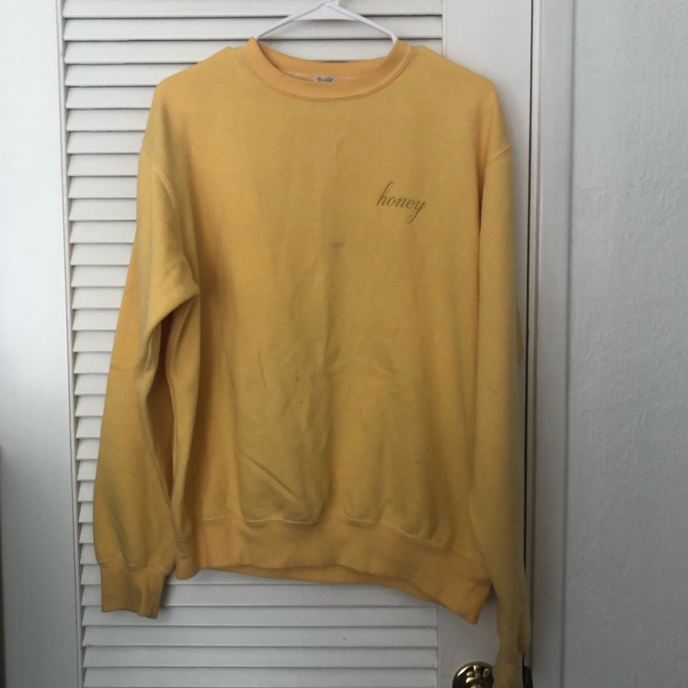 John Galt Brandy Melville Honey Yellow Crewneck